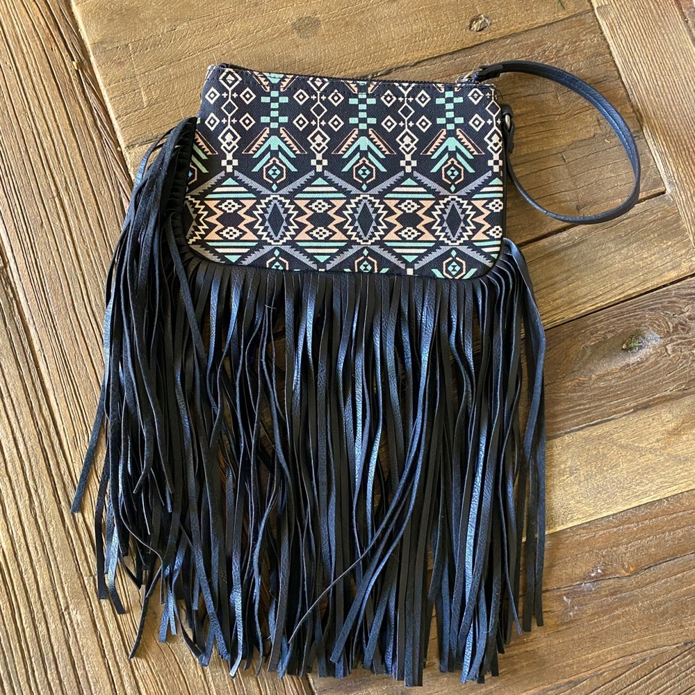 Aztec print wristlet